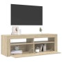 Mueble de TV con luces LED roble Sonoma 120x35x40 cm en Muebles TV | Comprar online en Foru.es