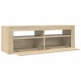 Mueble de TV con luces LED roble Sonoma 120x35x40 cm en Muebles TV | Comprar online en Foru.es