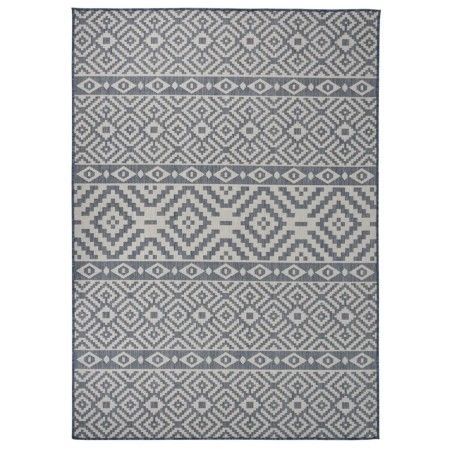 Alfombra de exterior de tejido plano rayas azules 120x170 cm de vidaXL, Alfombras - Ref: Foro24-340837, Precio: 42,17 €, Desc...