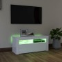 Mueble de TV con luces LED blanco 90x35x40 cm en Muebles TV | Comprar online en Foru.es