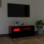 Mueble de TV con luces LED negro 90x35x40 cm en Muebles TV | Comprar online en Foru.es