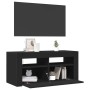 Mueble de TV con luces LED negro 90x35x40 cm en Muebles TV | Comprar online en Foru.es
