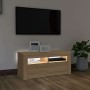 Mueble de TV con luces LED roble Sonoma 90x35x40 cm en Muebles TV | Comprar online en Foru.es