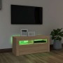 Mueble de TV con luces LED roble Sonoma 90x35x40 cm en Muebles TV | Comprar online en Foru.es