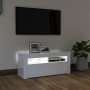 Mueble de TV con luces LED blanco brillante 90x35x40 cm en Muebles TV | Comprar online en Foru.es