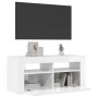 Mueble de TV con luces LED blanco brillante 90x35x40 cm en Muebles TV | Comprar online en Foru.es