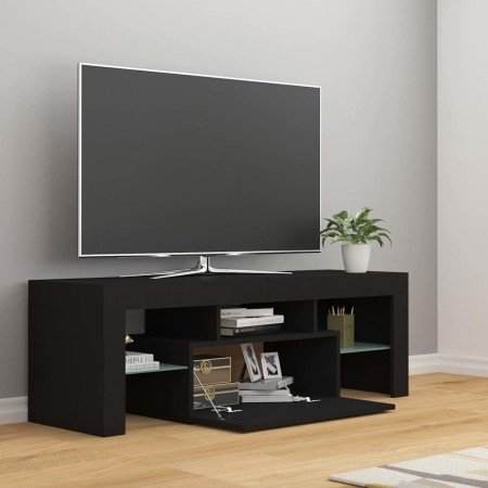 Mueble de TV con luces LED negro 120x35x40 cm en Muebles TV | Comprar online en Foru.es