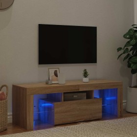 Mueble de TV con luces LED roble Sonoma 120x35x40 cm en Muebles TV | Comprar online en Foru.es