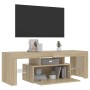 Mueble de TV con luces LED roble Sonoma 120x35x40 cm en Muebles TV | Comprar online en Foru.es