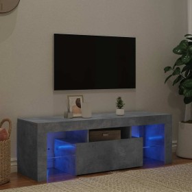 Mueble de TV con luces LED gris hormigón 120x35x40 cm en Muebles TV | Comprar online en Foru.es