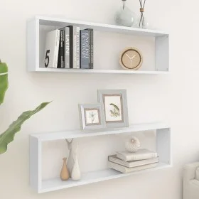 Estante cubo de pared 2 uds madera contrachapada 100x15x30 cm de vidaXL, Estantes y estanterías - Ref: Foro24-807079, Precio:...