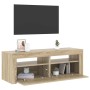 Mueble de TV con luces LED roble Sonoma 120x35x40 cm en Muebles TV | Comprar online en Foru.es