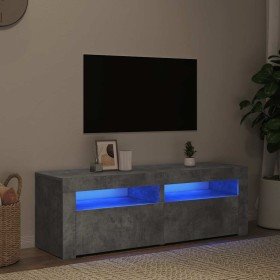 Mueble de TV con luces LED gris hormigón 120x35x40 cm en Muebles TV | Comprar online en Foru.es