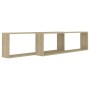 Estantes cubo pared 2uds contrachapado roble Sonoma 100x15x30cm de vidaXL, Estantes y estanterías - Ref: Foro24-807088, Preci...