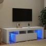 Mueble de TV con luces LED blanco 140x36,6x40 cm en Muebles TV | Comprar online en Foru.es