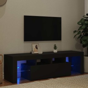 Mueble de TV con luces LED negro 140x36,5x40 cm en Muebles TV | Comprar online en Foru.es