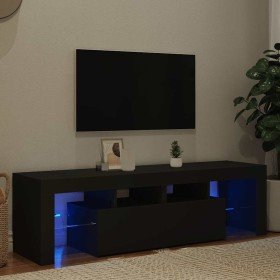 Mueble de TV con luces LED negro 140x36,5x40 cm en Muebles TV | Comprar online en Foru.es