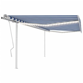 Toldo retráctil manual con luz LED azul y blanco 4,5x3 m en Toldos | Comprar online en Foru.es