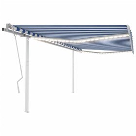 Toldo retráctil manual con luz LED azul y blanco 4,5x3 m en Toldos | Comprar online en Foru.es