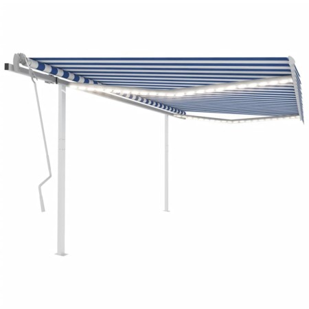 Toldo retráctil manual con luz LED azul y blanco 4,5x3 m en Toldos | Comprar online en Foru.es