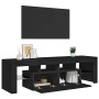 Mueble de TV con luces LED negro 140x36,5x40 cm en Muebles TV | Comprar online en Foru.es