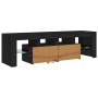 Mueble de TV con luces LED negro 140x36,5x40 cm en Muebles TV | Comprar online en Foru.es