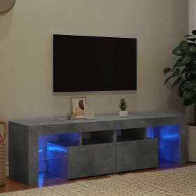 Mueble de TV con luces LED gris hormigón 140x36,5x40 cm en Muebles TV | Comprar online en Foru.es