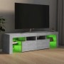 Mueble de TV con luces LED gris hormigón 140x36,5x40 cm en Muebles TV | Comprar online en Foru.es
