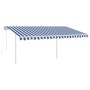 Toldo retráctil manual con luz LED azul y blanco 4,5x3 m en Toldos | Comprar online en Foru.es
