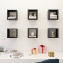 Estantes cubo de pared 6 unidades gris brillo 22x15x22 cm de vidaXL, Estantes y estanterías - Ref: Foro24-807078, Precio: 35,...
