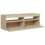 Mueble de TV con luces LED roble Sonoma 120x35x40 cm en Muebles TV | Comprar online en Foru.es