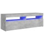 Mueble de TV con luces LED gris hormigón 120x35x40 cm en Muebles TV | Comprar online en Foru.es