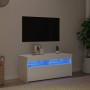Mueble de TV con luces LED blanco 90x35x40 cm en Muebles TV | Comprar online en Foru.es