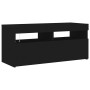 Mueble de TV con luces LED negro 90x35x40 cm en Muebles TV | Comprar online en Foru.es