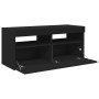 Mueble de TV con luces LED negro 90x35x40 cm en Muebles TV | Comprar online en Foru.es