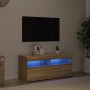 Mueble de TV con luces LED roble Sonoma 90x35x40 cm en Muebles TV | Comprar online en Foru.es