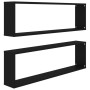 Estantes cubo de pared 2 uds contrachapado negro 100x15x30 cm de vidaXL, Estantes y estanterías - Ref: Foro24-807082, Precio:...