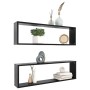 Estantes cubo de pared 2 uds contrachapado negro 100x15x30 cm de vidaXL, Estantes y estanterías - Ref: Foro24-807082, Precio:...