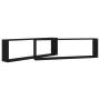 Estantes cubo de pared 2 uds contrachapado negro 100x15x30 cm de vidaXL, Estantes y estanterías - Ref: Foro24-807082, Precio:...