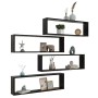 Estantes cubo de pared 4 uds contrachapado negro 100x15x30 cm de vidaXL, Estantes y estanterías - Ref: Foro24-807083, Precio:...