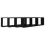 Estantes cubo de pared 4 uds contrachapado negro 100x15x30 cm de vidaXL, Estantes y estanterías - Ref: Foro24-807083, Precio:...