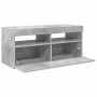 Mueble de TV con luces LED gris hormigón 90x35x40 cm en Muebles TV | Comprar online en Foru.es