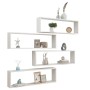 Estante cubo pared 4uds contrachapado blanco brillo 100x15x30cm de vidaXL, Estantes y estanterías - Ref: Foro24-807098, Preci...