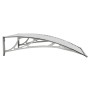Marquesina puerta policarbonato gris y transparente 100x80 cm de vidaXL, Toldos - Ref: Foro24-153589, Precio: 40,10 €, Descue...
