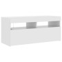 Mueble de TV con luces LED blanco brillante 90x35x40 cm en Muebles TV | Comprar online en Foru.es