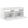 Mueble de TV con luces LED blanco brillante 90x35x40 cm en Muebles TV | Comprar online en Foru.es