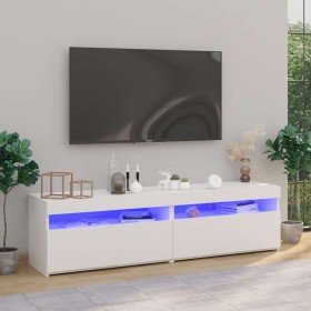 Muebles de TV con luces LED 2 unidades blanco 75x35x40 cm en Muebles TV | Comprar online en Foru.es