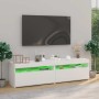 Muebles de TV con luces LED 2 unidades blanco 75x35x40 cm en Muebles TV | Comprar online en Foru.es