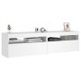 Muebles de TV con luces LED 2 unidades blanco 75x35x40 cm en Muebles TV | Comprar online en Foru.es