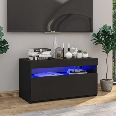Mueble de TV con luces LED negro 75x35x40 cm en Muebles TV | Comprar online en Foru.es